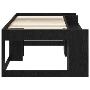 Kinderbettgestell mit Stauraum Schwarz Eichen-Optik 90 x 190 cm