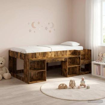 ARDEBO.de - Kinderbettgestell mit Stauraum Räuchereiche 90 x 190 cm