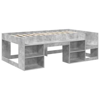 Kinderbettgestell mit Stauraum Betongrau 75 x 190 cm