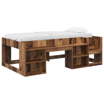 Kinderbettgestell mit Stauraum Altholz 75 x 190 cm