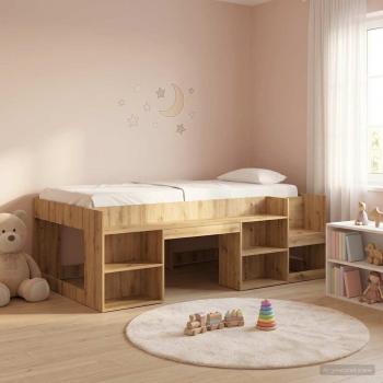 ARDEBO.de - Kinderbettgestell mit Stauraum Artisan-Eiche 75 x 190 cm