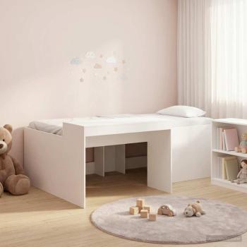 ARDEBO.de - Hochbett mit Schreibtisch für Kinder Weiß 80 x 200 cm