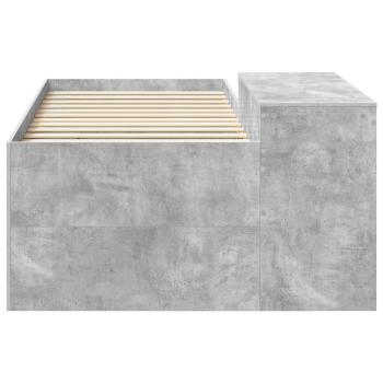 Hochbett mit Schreibtisch für Kinder Betongrau 80 x 200 cm