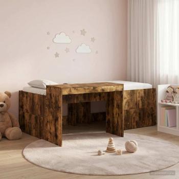 ARDEBO.de - Hochbett mit Schreibtisch für Kinder Geräucherte Eiche