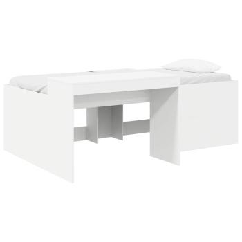 Hochbett mit Schreibtisch für Kinder Weiß 90 x 200 cm