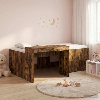 ARDEBO.de - Hochbett mit Schreibtisch für Kinder Geräucherte Eiche