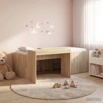ARDEBO.de - Hochbett mit Schreibtisch für Kinder Sonoma-Eiche 98,5 x 200 cm