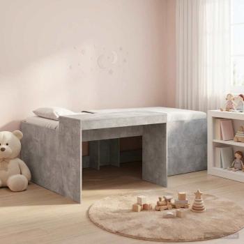 ARDEBO.de - Hochbett mit Schreibtisch für Kinder Betongrau 98,5 x 200 cm