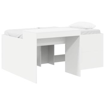 Hochbett mit Schreibtisch für Kinder Weiß 80 x 160 cm