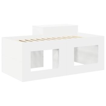 Hochbett mit Schreibtisch für Kinder Weiß 80 x 160 cm