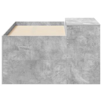 Hochbett mit Schreibtisch für Kinder Betongrau 80 x 160 cm