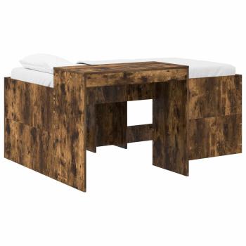 Hochbett mit Schreibtisch für Kinder Geräucherte Eiche