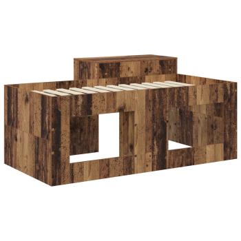 Hochbett mit Schreibtisch für Kinder Altholz Holzwerkstoff