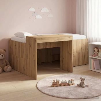 ARDEBO.de - Hochbett mit Schreibtisch für Kinder Artisan-Eiche
