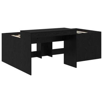Hochbett mit Schreibtisch für Kinder Schwarz Holzwerkstoff