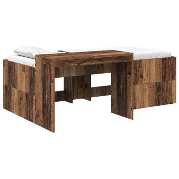 Hochbett mit Schreibtisch für Kinder Altholz Holzwerkstoff