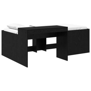 Hochbett mit Schreibtisch für Kinder Schwarz 75 x 190 cm