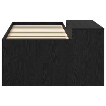 Hochbett mit Schreibtisch für Kinder Schwarz 75 x 190 cm