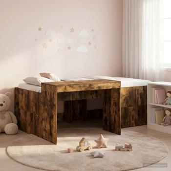 ARDEBO.de - Hochbett mit Schreibtisch für Kinder Geräucherte Eiche