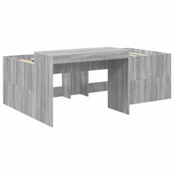 Hochbett mit Schreibtisch für Kinder Grau Sonoma 75 x 190 cm