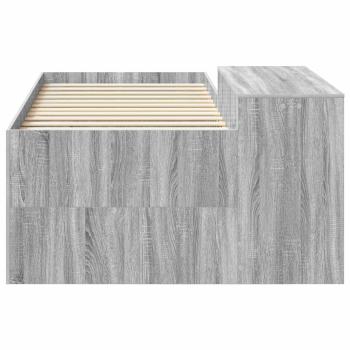 Hochbett mit Schreibtisch für Kinder Grau Sonoma 75 x 190 cm