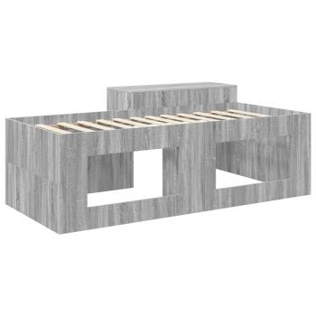 Hochbett mit Schreibtisch für Kinder Grau Sonoma 75 x 190 cm