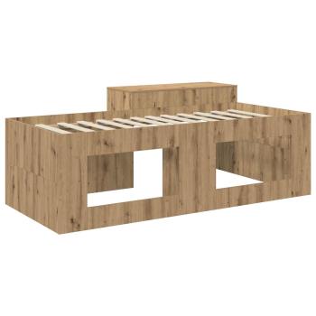 Hochbett mit Schreibtisch für Kinder Artisan-Eiche 75 x 190 cm