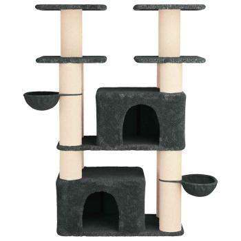 Katzennbaum mit Sisal-Kratzsäulen Dunkelgrau 147 cm 2 stk.