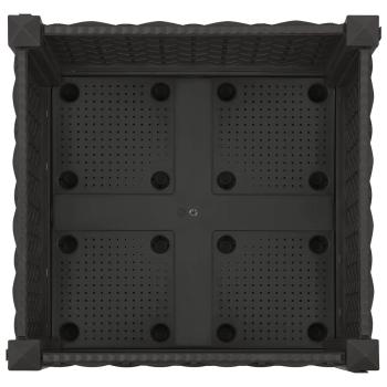 Gartenpflanzer mit Rädern Schwarz 40 x 40 x 29 cm PP
