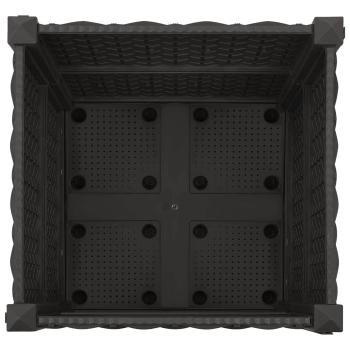 Gartenpflanzer mit Rädern Schwarz 40 x 40 x 44 cm PP