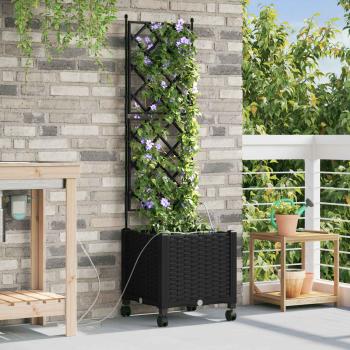 ARDEBO.de - Garten Blumenkübel mit Bewässerung und Rädern Schwarz PP