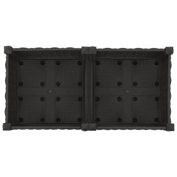 Gartenpflanzer mit Rädern Schwarz 80 x 40 x 29 cm PP