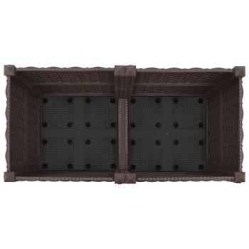 Gartenpflanzer mit Rädern Braun 80 x 40 x 44 cm PP