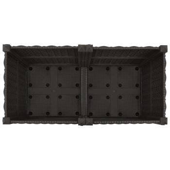 Gartenpflanzer mit Rädern Schwarz 80 x 40 x 44 cm PP