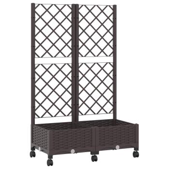 Pflanzkübel mit Spalier und Rädern Braun 80 x 40 x 131,5 cm PP