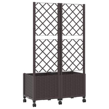 Pflanzkübel mit Spalier und Rädern Braun 80 x 40 x 146 cm PP