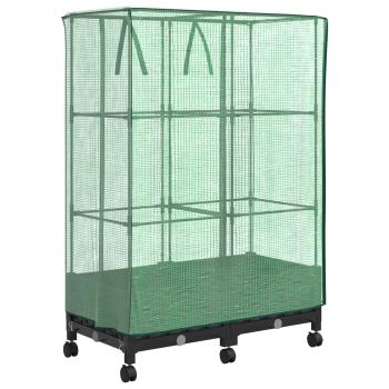 Gartenplanter mit Gew?chshausabdeckung und R?dern 2 stk. PP