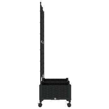 Pflanzkübel mit Spalier und Rädern 2 stk. Schwarz PP