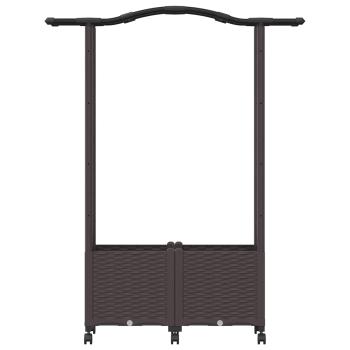 Hochbeet mit Rankgitter und Dach Braun 125 x 40 x 144 cm PP