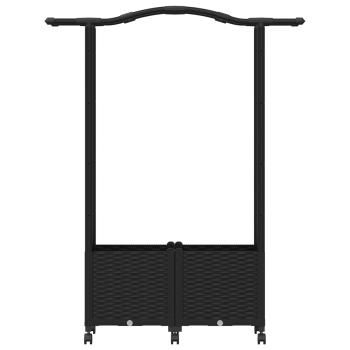 Hochbeet mit Rankgitter und Dach Schwarz 125 x 40 x 144 cm PP