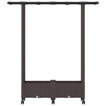 Hochbeet mit Rankgitter und Dach Braun 122,5 x 40 x 127 cm PP