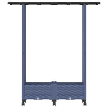 Hochbeet mit Rankgitter und Dach Grau 122,5 x 40 x 127 cm PP