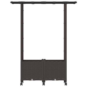 Hochbeet mit Rankgitter und Dach Braun 124,5 x 40 x 142 cm PP