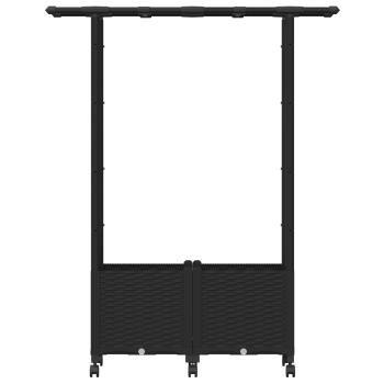 Hochbeet mit Rankgitter und Dach Schwarz 124,5 x 40 x 142 cm PP