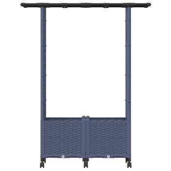 Hochbeet mit Rankgitter und Dach Grau 124,5 x 40 x 142 cm PP
