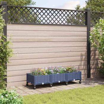 ARDEBO.de - Gartenpflanzer mit Rädern Blaugrau 120 x 40 x 33 cm PP