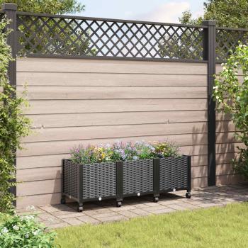 ARDEBO.de - Gartenpflanzer mit Rädern Schwarz 120 x 40 x 44 cm PP