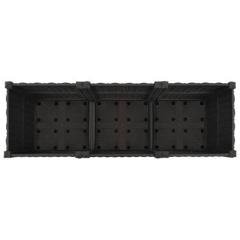 Gartenpflanzer mit Rädern Schwarz 120 x 40 x 44 cm PP