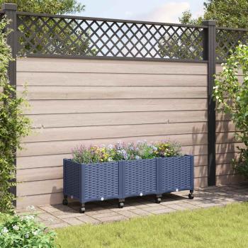 ARDEBO.de - Gartenpflanzer mit Rädern Blaugrau 120 x 40 x 48 cm PP