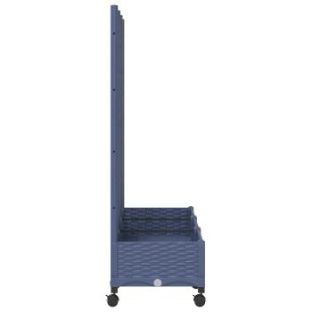 Pflanzkübel mit Spalier und Rädern Blaugrau 120 x 40 x 131,5 cm